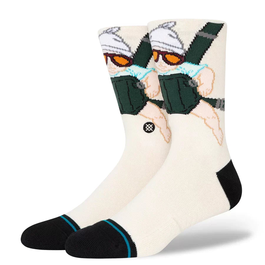 Stance Mens Hangover Carlos Off White Crew Socks