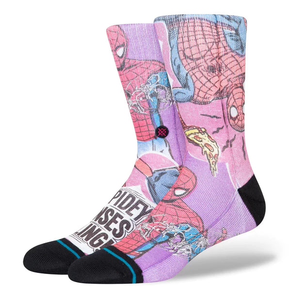 Stance Mens Spidey Senses Magenta Crew Socks