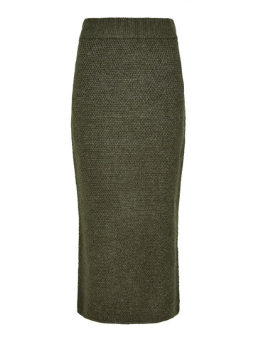 Apricot Ladies Green Waffle Knitted Midaxi Skirt