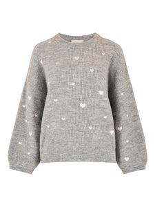 Apricot Ladies Grey Embroidered Heart Sweater