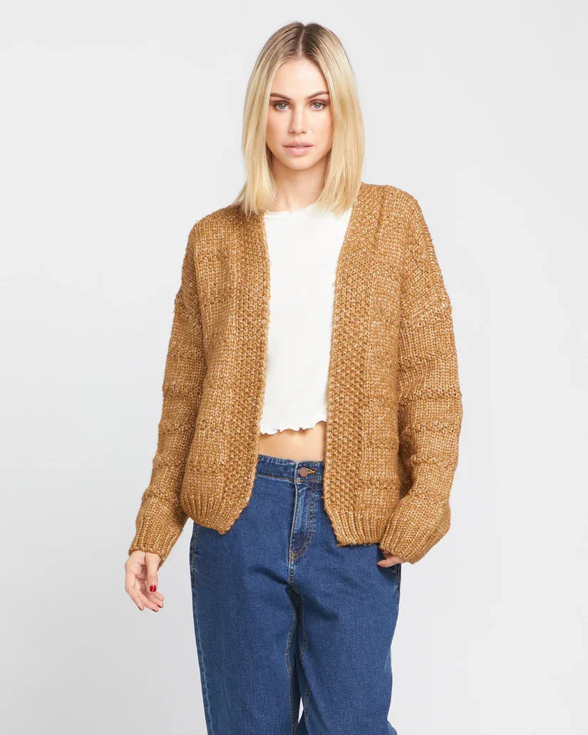 Volcom Ladies Vintage Brown Deserts Edge Cardigan