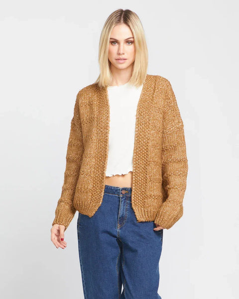 Volcom Ladies Vintage Brown Deserts Edge Cardigan