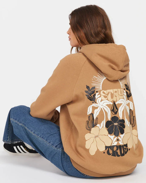 Volcom Ladies Vintage Brown Parrott Paints PO Hoodie