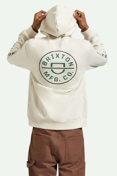 Brixton Mens Beige/Black/Pine Needle Crest Hoodie