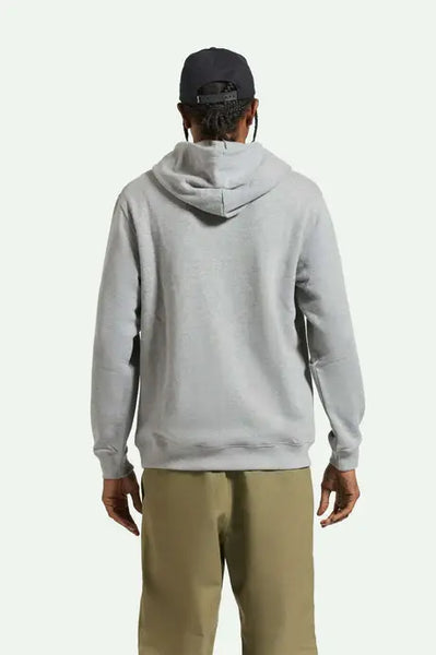 Brixton Mens Heather Grey Broken In Hoodie