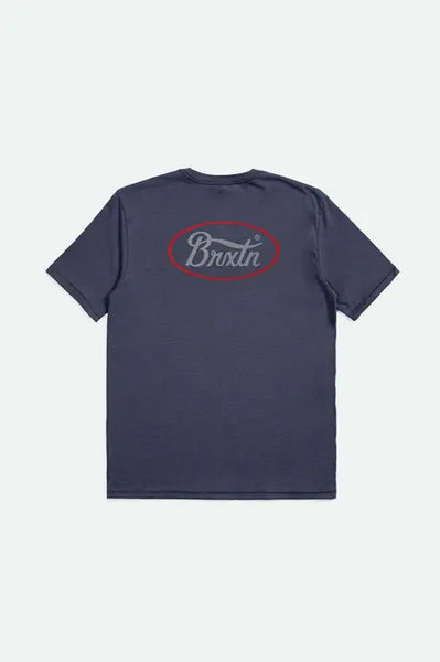 Brixton Mens Washed Navy/Grey/Brick SS Tshirt