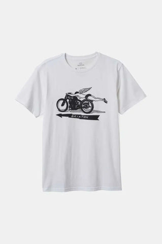 Brixton Mens White 20th Anniversary Flyer SS Tshirt