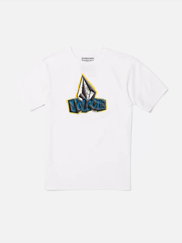 Volcom Boys White Sticker Stamp SS Tshirt