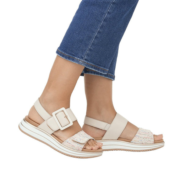 Remonte Ladies Beige Combination Jocelyn Sandal