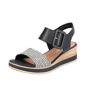 Remonte Ladies Black Combi D6453-01 Jerilyn Sandal