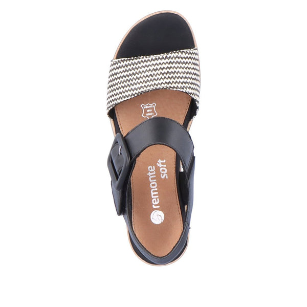 Remonte Ladies Black Combi D6453-01 Jerilyn Sandal