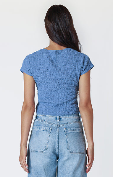 Dex Ladies Cool Blue SS Textured Tshirt