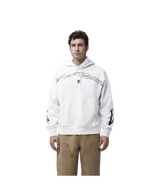 Fox Mens White Energy Face Oversized Fleece PO Hoodie