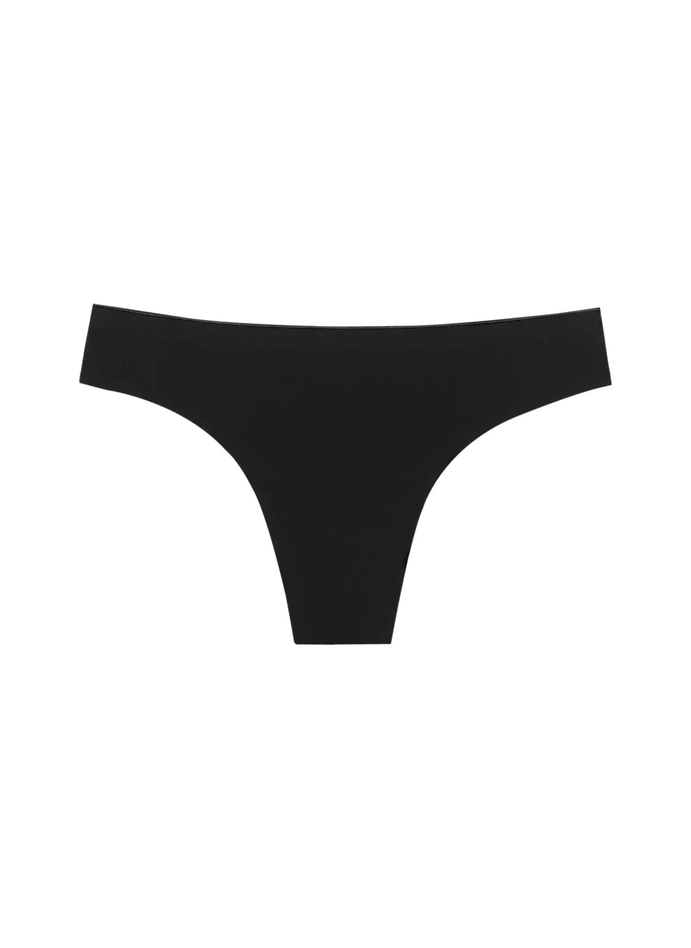 Huha Ladies Black Seamless Low-Mid Rise Thong