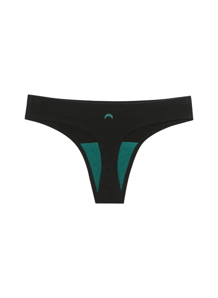 Huha Ladies Black Seamless Low-Mid Rise Thong