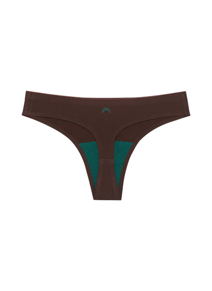 Huha Ladies Brown Seamless Low-Mid Rise Thong