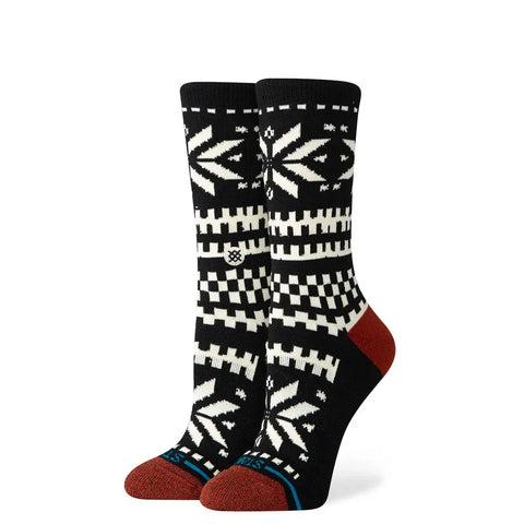 Instance Ladies Black Flake Crew Socks