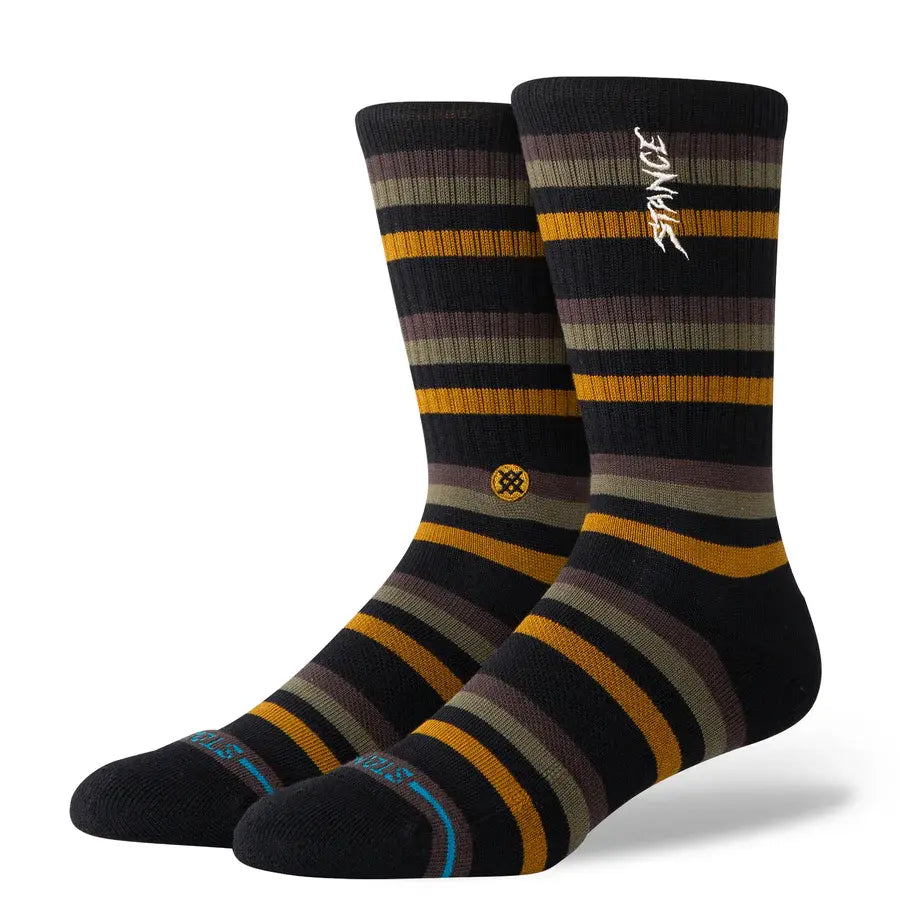 Instance Mens Black Slipping Crew Socks