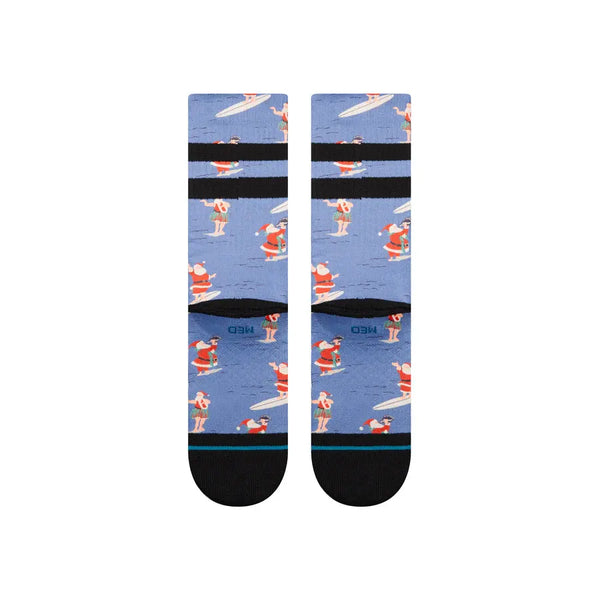 Instance Mens Blue Surfing Santa Crew Socks