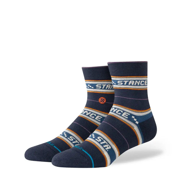 Instance Mens Navy Flowrider Quarter Socks