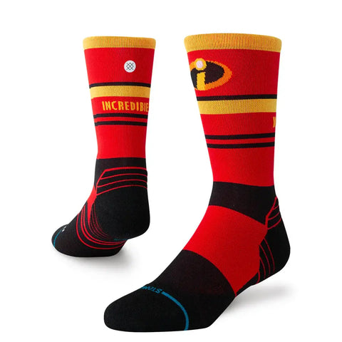 Instance Mens Red Pixar Incredibles Crew Socks