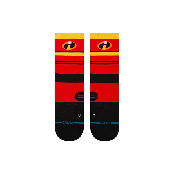 Instance Mens Red Pixar Incredibles Crew Socks