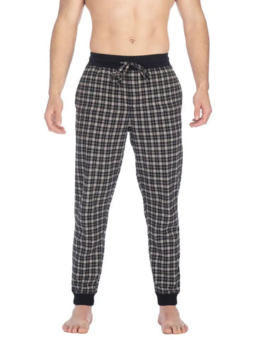 Joe Boxer Mens Black/Brown Flannel Jogger