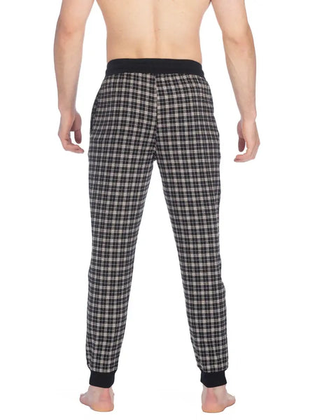 Joe Boxer Mens Black/Brown Flannel Jogger