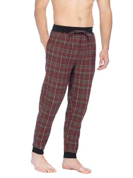 Joe Boxer Mens Burgundy Flannel Jogger