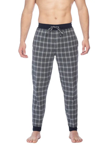 Joe Boxer Mens Grey Check Flannel Jogger