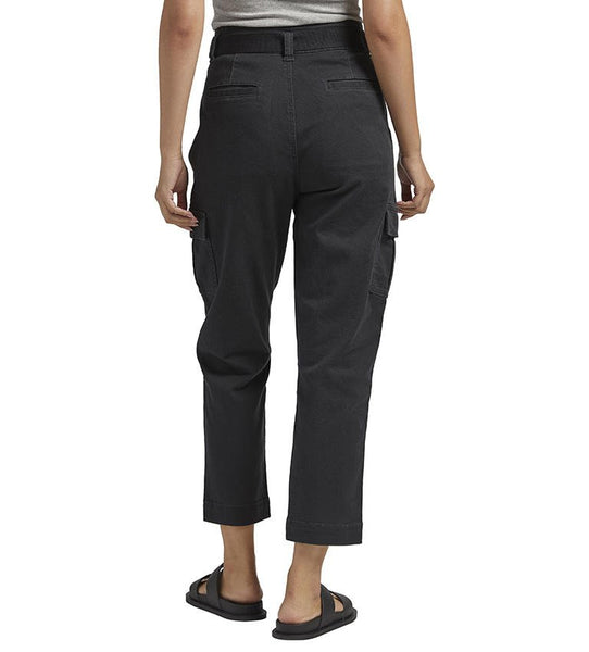 Silver Jeans Ladies Relaxed Cargo Black Pant