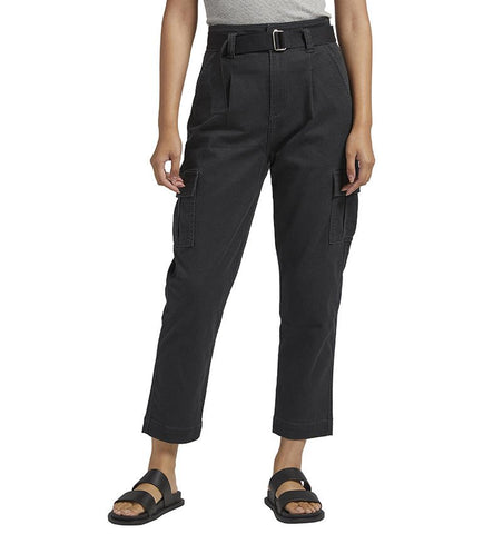 Silver Jeans Ladies Relaxed Cargo Black Pant