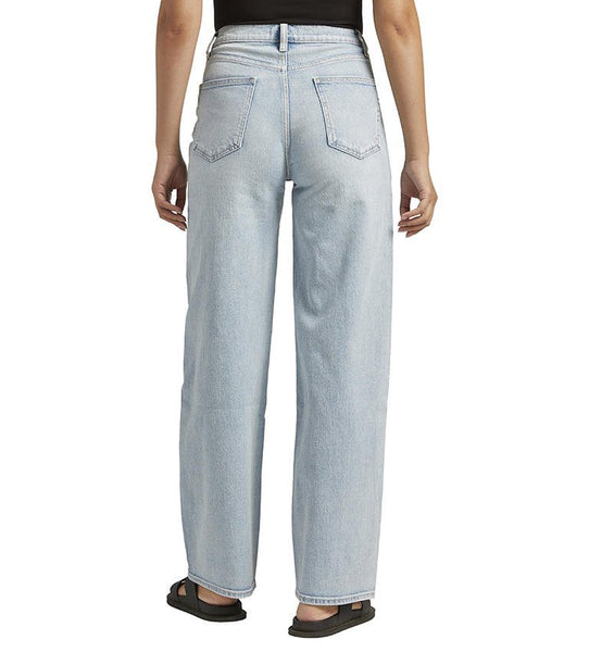 Silver Jeans Ladies V Front Wide Leg Mid Rise Indigo Jeans