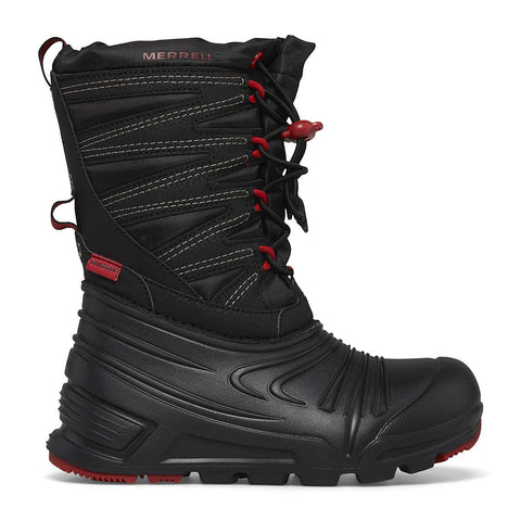 Merrell Youth Black/Grey/Red Snow Quest LT WP Boot