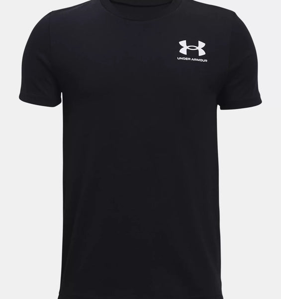 Under Armour Boys Black Sportstyle Left Chest SS Tshirt