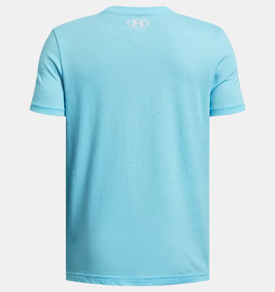 Under Armour Boys Sky Blue Box Logo Camo SS Tshirt