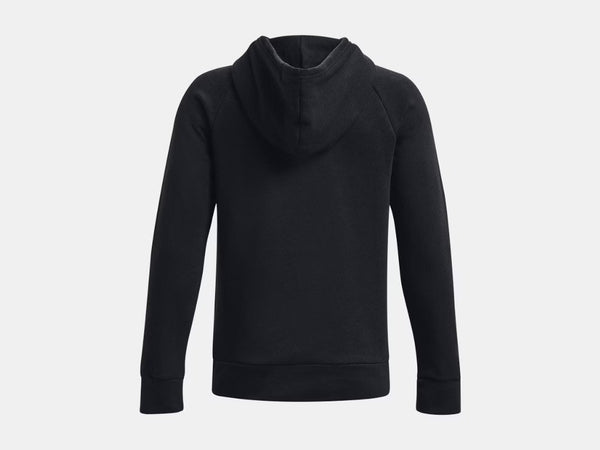 Under Armour Boys Black/White Rival Fleece Hoodie