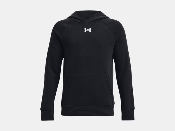 Under Armour Boys Black/White Rival Fleece Hoodie