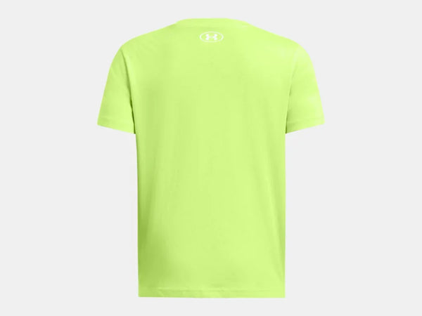 Under Armour Boys Morph Green Logo Wordmark SS Tshirt