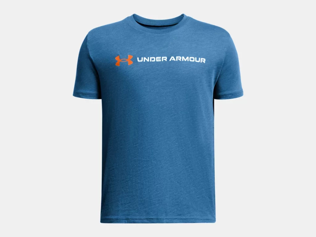 Under Armour Boys Photon Blue Logo Watermark SS Tshirt