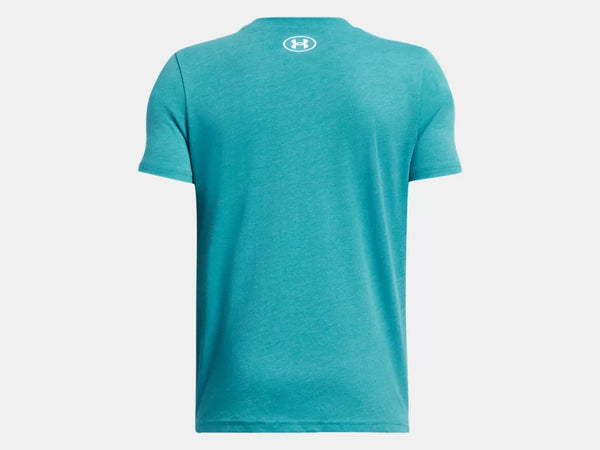 Under Armour Boys Circuit Teal Logo Wordmark SS Tshirt