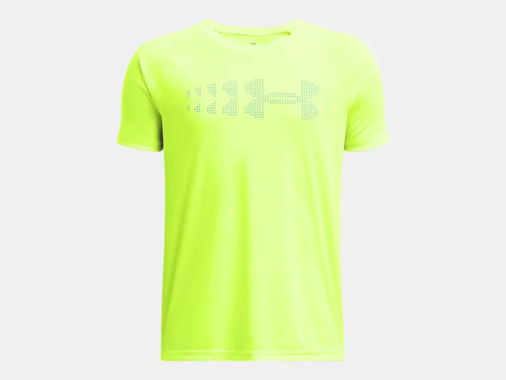 Under Armour Boys High Vis Yellow Tech Stadium Lights SS Tshirt