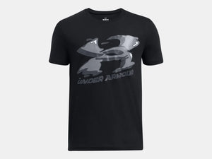 Under Armour Boys Black Branded Novelty SS Tshirt