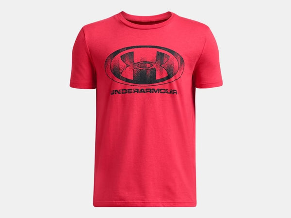 Under Armour Boys Lava Red/Black Glitch Lockertag SS Tshirt