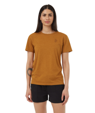 Ten Tree Ladies Golden Brown Heather Wildflower Embroidery Tshirt