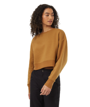 Ten Tree Ladies Golden Brown Treefleece Oversized Cropped Crew