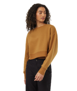 Ten Tree Ladies Golden Brown Treefleece Oversized Cropped Crew