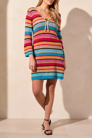 Tribal Ladies Flame Bell Sleeve Cover Up Dress