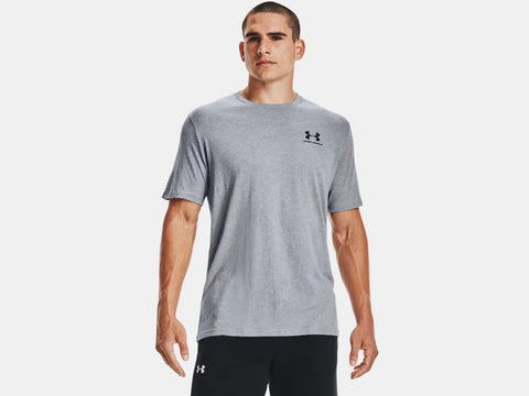 Under Armour Mens Steel Light Heather Sportstyle Left Chest SS Tshirt