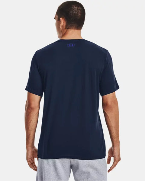 Under Armour Mens Blue Issue Wordmark SS Tshirt